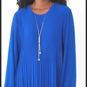 Cato Royal Blue Pleated Blouse